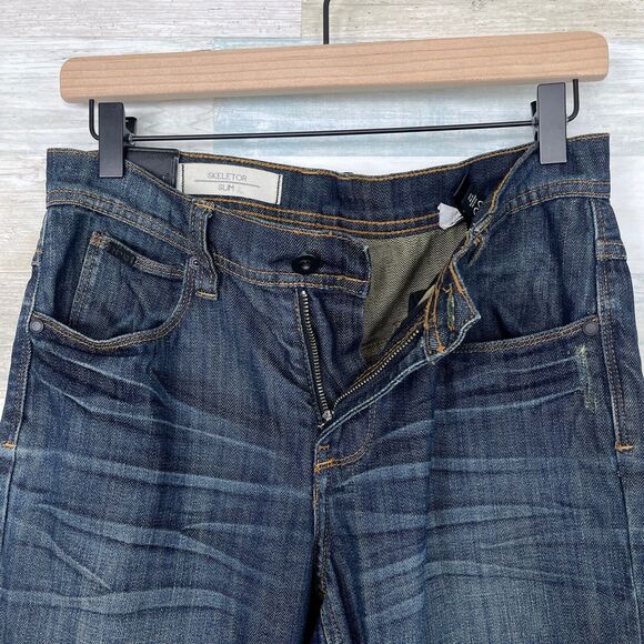 Empyre Skeletor Slim Straight Leg Jeans Dark Wash Stretch Denim Mens 30 30x32 - Picture 3 of 9